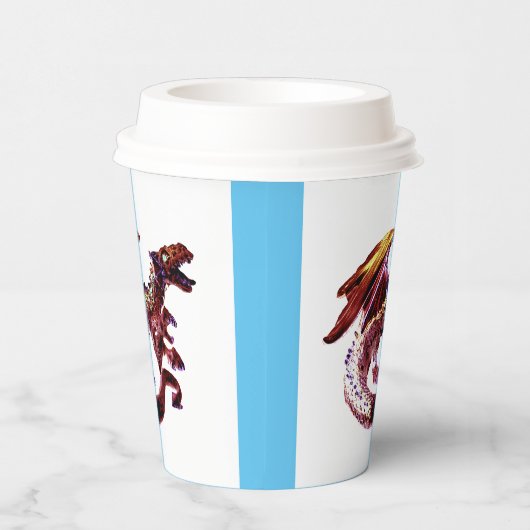 Fantasy Ruby Red Dragon Papieren Bekers (Rechts)