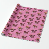 Fantasy Ruby Red Dragon Pink Cadeaupapier (Uitgerold)