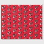 Fantasy Ruby Red Dragon Wrapping Papier Rood (Vlak)