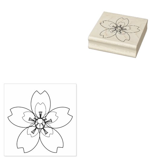 Fantasy Sakura (Cherry Blossom) Rubber Stamp Rubberstempel (Gestempeld)