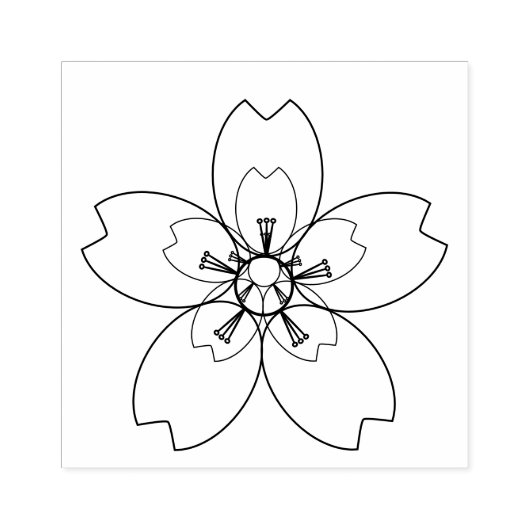 Fantasy Sakura (Cherry Blossom) Rubber Stamp Rubberstempel (Afrduk)
