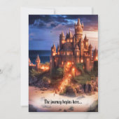 Fantasy Sandcastle Beach Bestemming Bruiloft Kaart (Voorkant)