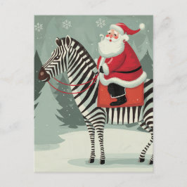 Fantasy Santa en een Zebra Storybook Style Briefkaart