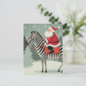 Fantasy Santa en een Zebra Storybook Style Briefkaart (Staand voorkant)