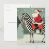 Fantasy Santa en een Zebra Storybook Style Briefkaart (Voorkant / Achterkant)