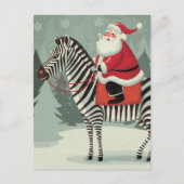 Fantasy Santa en een Zebra Storybook Style Briefkaart (Voorkant)