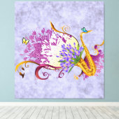 Fantasy Saxofoon Muziek 3 Panel Canvas Afdruk (Insitu (Houten vloer))