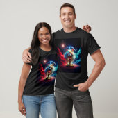Fantasy Scene: Kat In Een Globe Met Appel T-shirt (Unisex)
