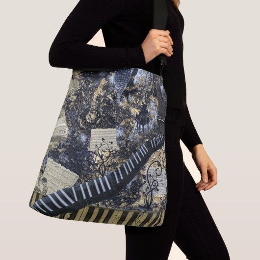 Fantasy Scene met toetsenbordlandschap Crossbody Tas (Dichtbij)