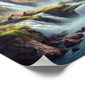 Fantasy scene van waterval poster (Hoek)