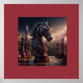 Fantasy Schaak Scene - Paard Poster