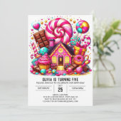 Fantasy Schattig Candyland Digitale Verjaardag Kaart (Staand voorkant)