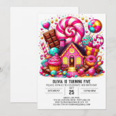 Fantasy Schattig Candyland Digitale Verjaardag Kaart (Voorkant / Achterkant)