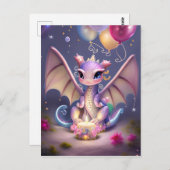 Fantasy Schattig Kawaii baby draak Briefkaart (Voorkant / Achterkant)