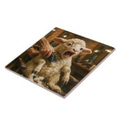 Fantasy Schattig Lam Bang Scheerbeurt Tegeltje (Zijkant)
