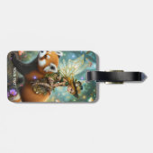 Fantasy Schattig Meisje Rijdt Panda Bagagelabel (Achterkant horizontaal)