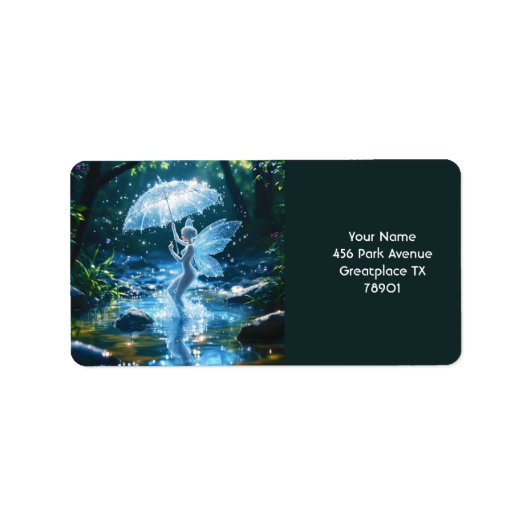 Fantasy Schattig Meisje Water Paraplu Etiket (Voorkant)