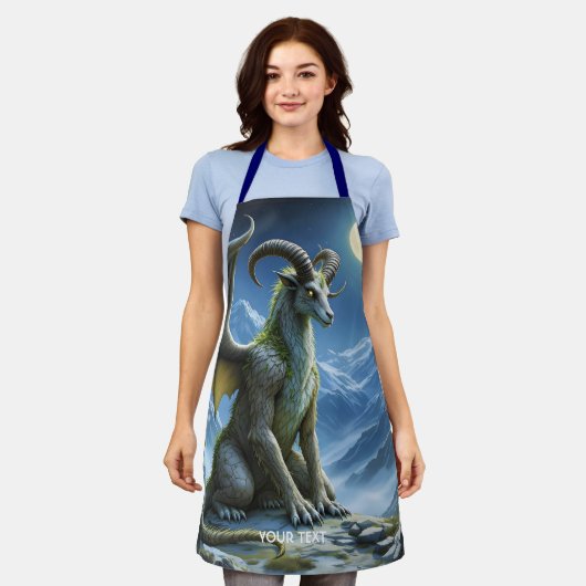 Fantasy Schattig Mythisch Ram Draak Schort (Gedragen)