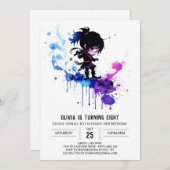 Fantasy Schattig Ninja Digitaal Meisje Verjaardag Kaart (Voorkant / Achterkant)