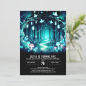 Fantasy Schattig Woodland Digitale Verjaardag Kaart (Staand voorkant)