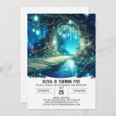 Fantasy Schattig Woodland Digitale Verjaardag Kaart (Voorkant / Achterkant)