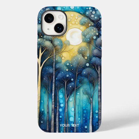 Fantasy Schattige Abstract Bos Maan Case-Mate iPhone Case (Achterkant)