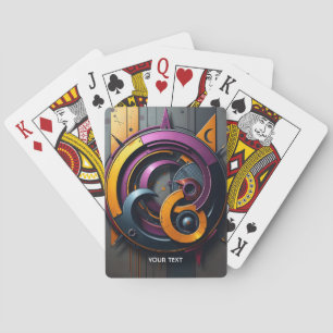 Fantasy Schattige Abstract Sinaasappel Paarse Pokerkaarten