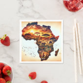 Fantasy Schattige Afrika Dieren Kaart Servet (Insitu)