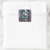Fantasy Schattige Alien Mode Magazine Vierkante Sticker (Tas)