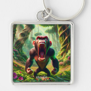 Fantasy Schattige Angry Ape Oerwoud Sleutelhanger