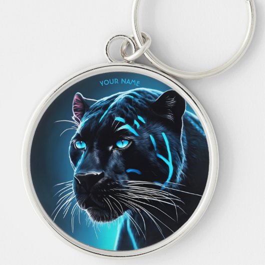 Fantasy Schattige Angry Blue Panther Sleutelhanger (Voorkant)