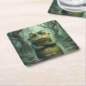 Fantasy Schattige Angry Crocodile Trees Kartonnen Onderzetters (Schuin)