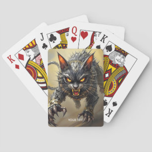 Fantasy Schattige Angry Cyborg Cat Pokerkaarten
