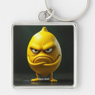 Fantasy Schattige Angry Looking Lemon Sleutelhanger