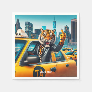 Fantasy Schattige Angry Tiger Taxi Servet