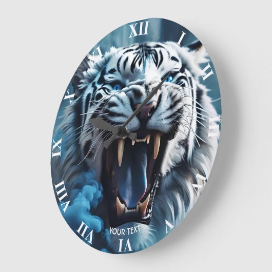 Fantasy Schattige Angry White Tiger Grote Klok (Hoek)