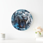 Fantasy Schattige Angry White Tiger Grote Klok (Huis)