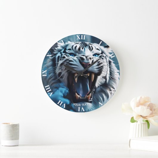 Fantasy Schattige Angry White Tiger Grote Klok (Huis)