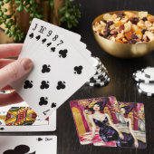 Fantasy Schattige Art Deco Dame Pokerkaarten (Insitu)
