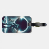 Fantasy Schattige Astronaut Black Hole Bagagelabel (Achterkant horizontaal)