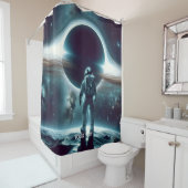 Fantasy Schattige Astronaut Black Hole Douchegordijn (In situ)