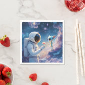 Fantasy Schattige Astronaut Space Flower Servet (Insitu)