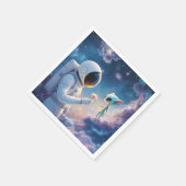 Fantasy Schattige Astronaut Space Flower Servet (Hoek)