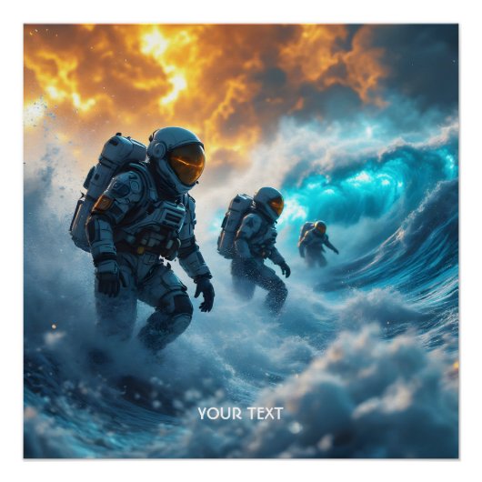 Fantasy Schattige Astronauts Storm Zee Perfect Poster (Voorkant)