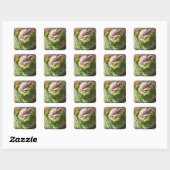 Fantasy Schattige Baby Bunny Cabbage Vierkante Sticker (Vel)