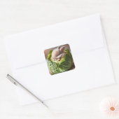 Fantasy Schattige Baby Bunny Cabbage Vierkante Sticker (Envelop)
