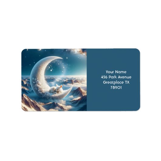 Fantasy Schattige Baby Deer Moon Etiket (Voorkant)