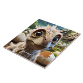 Fantasy Schattige Baby Dino Oerwoud Tegeltje (Zijkant)