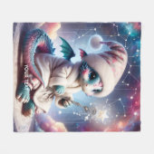 Fantasy Schattige Baby Dragon Personeel Fleece Deken (Voorkant (Horizontaal))