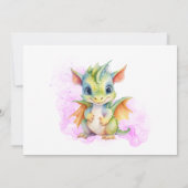 Fantasy Schattige Baby Dragon Sprookje 1e Verjaard Kaart (Achterkant)